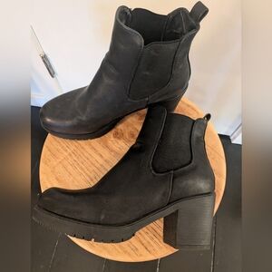 Dream Pairs Black Chelsea Block Heel Ankle Boots